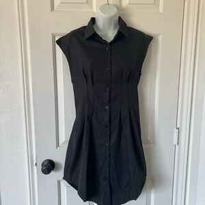 Elegant Black Button-Down Dress